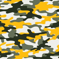 yellow army vector camouflage print, seamless pattern for clothing headband or print.