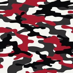 red seamless camouflage. print on clothes or print. vector.