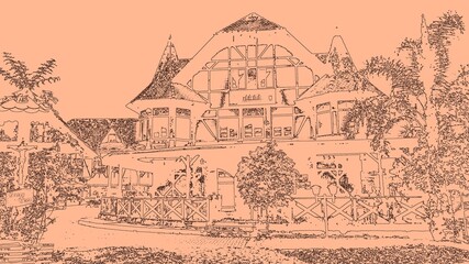 Illustration of the center Blumenau, Santa Catarina