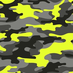 yellow army camouflage. vector print for clothes or print. seamless pattern	