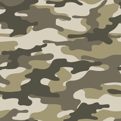 brown army camouflage. vector print for clothes or print. seamless pattern	