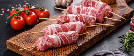 A delicious dish of pork mince wrapped with delicious pieces of bacon
