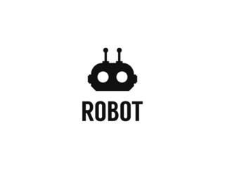 robot logo design. logo template