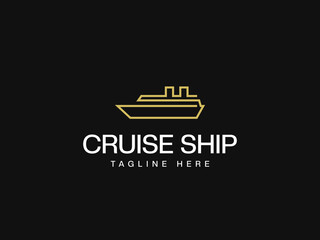 cruise ship logo design. logo template