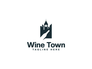 wine town logo design. logo template