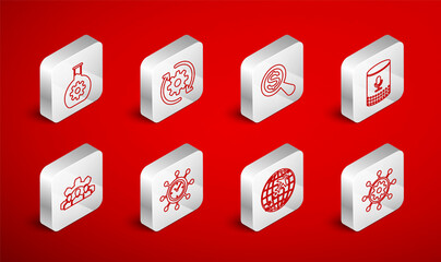 Set line Project management, Gear and arrows as workflow, Magnifying glass dollar, Voice assistant, Globe with flying plane, Bioengineering, Clock gear and team base icon. Vector