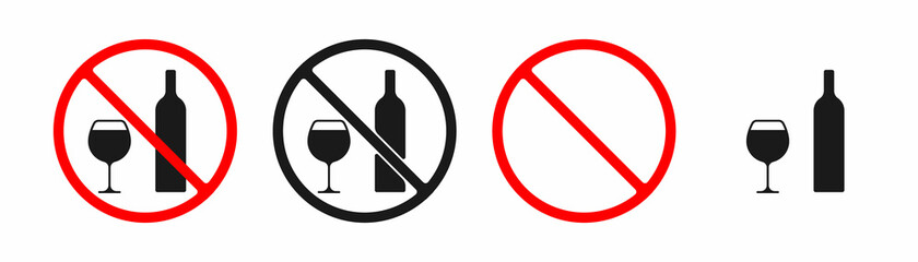 No alcohol drinks set vector sign