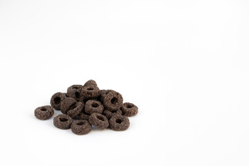 heap cereal rings isolated on white background