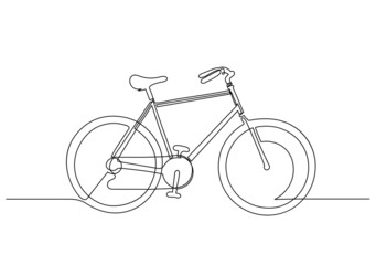 Fototapeta na wymiar Bicycle. Isolated continuous line bike