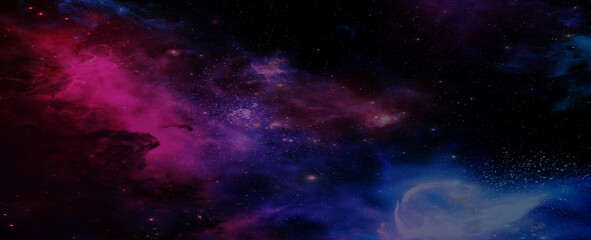 Plakat space and galaxy background with stars 