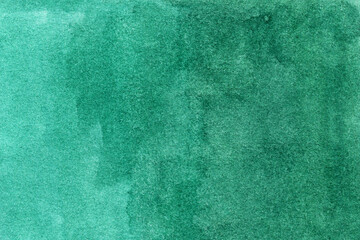 Watercolor green background with brush strokes, dots, spots. Hand-drawn illustration