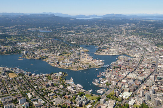 Victoria Harbour, Vancouver Island Aerial Photos, British Columbia.