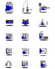 15 Blue Grey Editable Set Icons in Vector Illustration Version 3