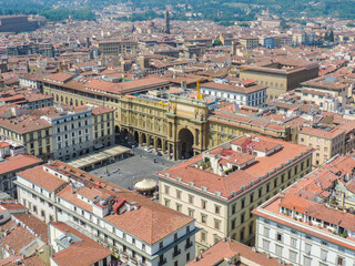 Panoramic view of Florence from a viewpoint at Florence's Dome - Florence, Italy