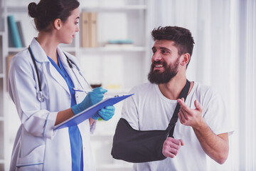 Injury man in doctor