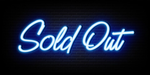 sold out neon sign. design element light banner 