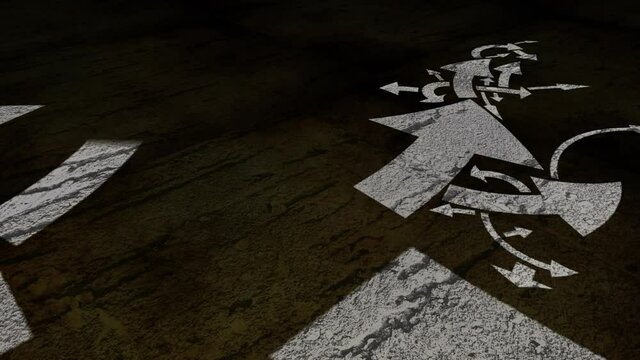 Sleepwalking  text on a crossroad in different ways of arrows