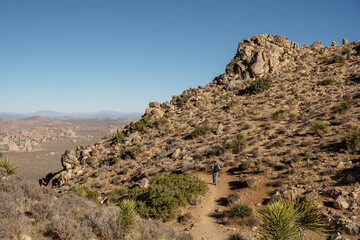 Hiker Heading Down Ryan Mountain Trail