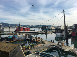 View of Richardson Bay Marina in Sausalito