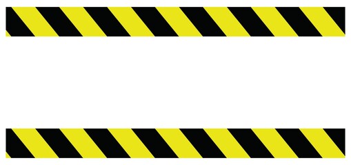 under construction background with stripes, banner website under development, black and yellow construction tape (barrier tape), vector, white background with copy space