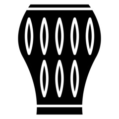 A large roomy vase, urn, amphora for the interior. Vector icon, glyph, isolated