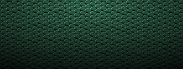 Abstract background of snake, dragon or fish scales in dark green colors. Squama texture. Roof tiles. © Olga Moonlight