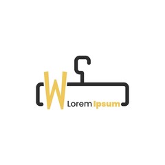 illustration of minimalist botique logo design . the elegant hanger icon
