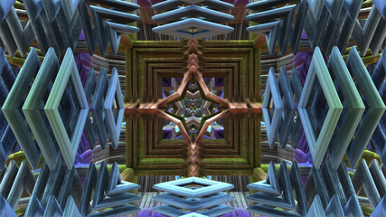 Abstract 3D multicolored geometric pattern