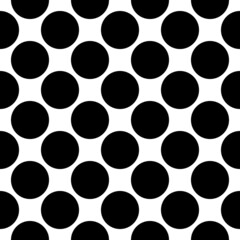 Seamless pattern. Big dots wallpaper. Circles ornament. Vector image. Polka dot motif. Circular figures backdrop. Rounds background. Dotted motif. Digital paper, textile print, web design, abstract.