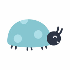 Cute ladybug. Doodle illustration. Sticker for greeting card. Poster for nursery.