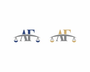 Letters AF Logo With Scale of Justice Logo Icon 001