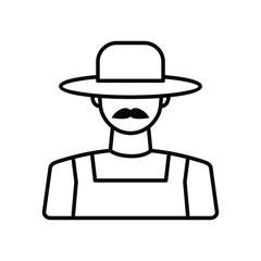farmer in outline icon