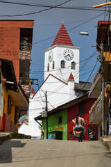 Obraz premium Angelopolis, Antioquia / Colombia - December 22, 2021. Angelopolis, its name means 'City of Angels' and it is located just 48 km from Medellín.
