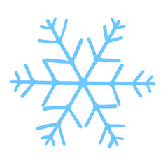 A snowflake drawn by hand. Winter Christmas Decoration