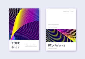 Naklejka premium Minimalistic cover design template set. Rainbow ab