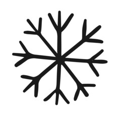 A snowflake drawn by hand. Winter Christmas Decoration