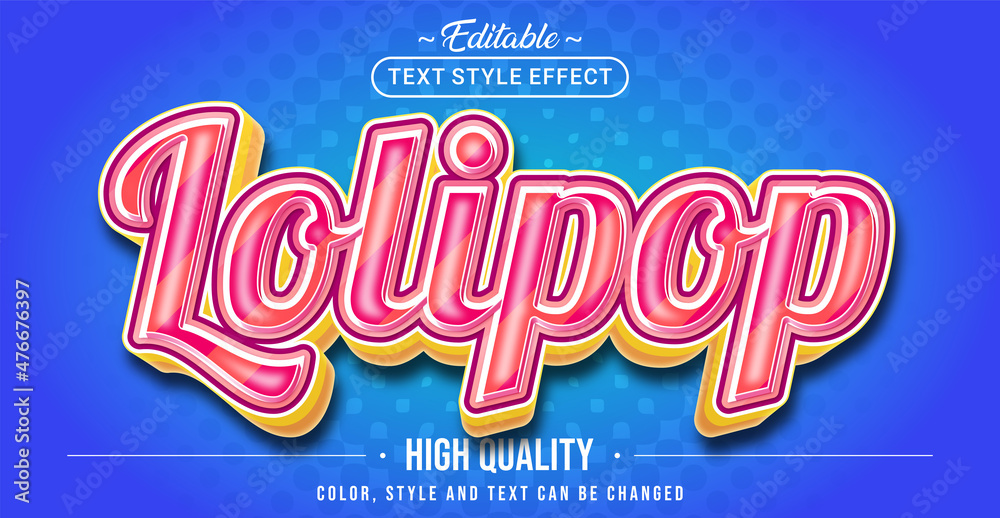 Aufkleber Editable text style effect - Lolipop text style theme.