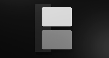 Black and white business card mockup design,3d rendered premium quality image, flat modern design