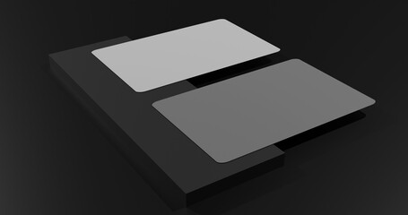 Business card mockup design with black background,3d rendered premium quality image, modern and flat business card design