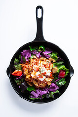Garlic Tomato Noodle in a frypan