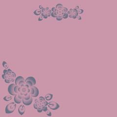 Naklejka premium a frame for congratulations or a card with monochrome flowers and leaves. Design element