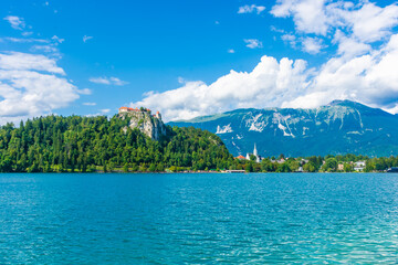 View of the Castle of Lake Bled, Slovenia