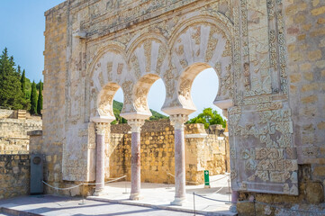 Ruins of Medina Azahara, a fortified Moorish medieval palace city in Andalusia, Spain