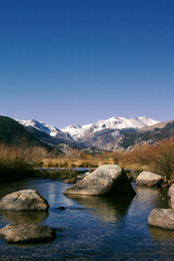 Rocky Mountains with lake and mountains