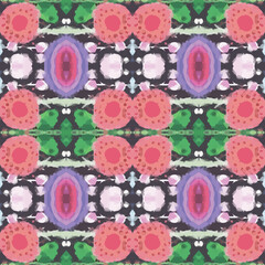 Abstract plants and flowers seamless pattern