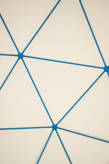 Background of a blue dome's  metal structure made with some triangles 