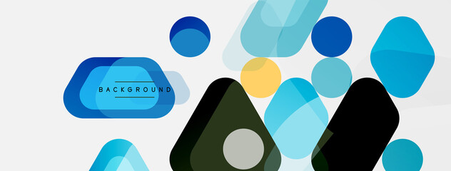 Abstract round geometric shapes and circles background. Trendy techno business template for wallpaper, banner, background or landing