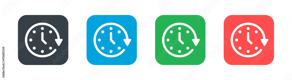 Poster time clock icons collection.