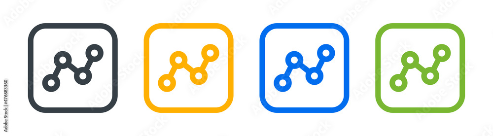 Poster data chart icon set in graphice design.