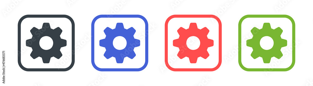 Poster setting gear icon sign. cog wheel and gears isolated
